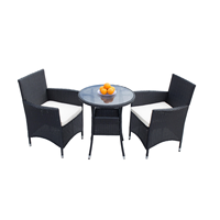 Sıcak Satış Yüksek Kaliteli 3 Parçalı Modüler Modern Bistro Seti Premium Rattan/Hasır Dış Mekan Mobilyası Vietnam Malı Model A020