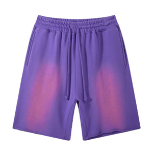 Short en éponge lavé à l'acide de meilleure qualité pour hommes Streetwear lourd avec ourlet à bord brut Short pour homme à motif solide - Product Image 2