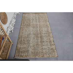 Classic Beige <b>Red</b> Large Area Turkish Floral <b>Wool</b> Rug 3.3 X 6.1ft 10mm Abstract Rectangular Shape Latex for Hallway Room - Product Image 1