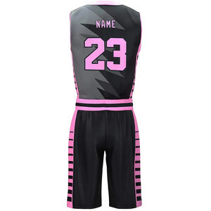Uniformes de basket-ball personnalisés 100% polyester, séchage rapide, haute qualité, design unisexe, été, respirant, grande taille, ensembles d'équipe pour adultes - Product Image 3