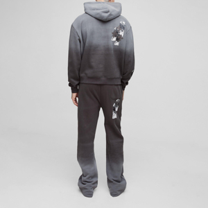 Conjunto Deportivo de Invierno de Alta Calidad, Estilo Desteñido por el Sol, Sudadera Corta con Hombros Caídos, Pantalones Deportivos con Lavado Ácido, 2 Piezas, 100% - Product Image 3