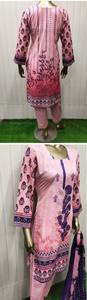 ชุดสนามหญ้าผ้าฝ้ายสำหรับผู้หญิง, เดรสลูกไม้ประดับเอวสไตล์ปากีสถาน - Product Image 3