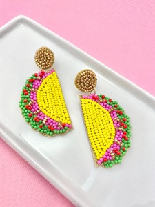 <b>Seed</b> Bead Drop Earrings Beaded Hens Design Earrings Jewelry Bohemian <b>Seed</b> Beads Drop Earrings Custom Color <b>Mix</b> - Product Image 5