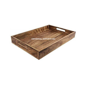 Bandeja de servicio Natural de madera Rectángulo Forma Diseñador Plato de servicio Venta caliente Bandeja de servicio de madera decorativa - Product Image 2