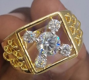 1.00 blanc rond moissanite diamant belle or rose moissanite bague de fiançailles or rose moissanite diamant hommes bague - Product Image 3