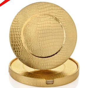Sous-verre de concepteur de forme ronde de finition dorée de bonne qualité pour les hôtels à la maison - Product Image 1