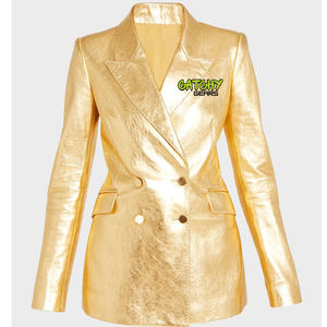 Pu chaqueta de cuero de moda abierta traje de las mujeres - Product Image 3