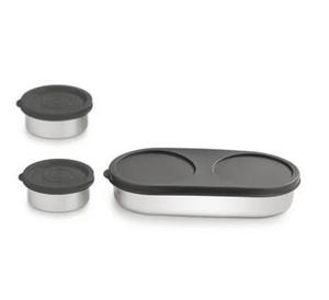 Lonchera de Acero Inoxidable con Doble Pared Aislada, Doble Aislamiento, Doble Frescura, Lonchera de Acero Inoxidable con 2 Compartimentos y 1 Tapa - Product Image 1