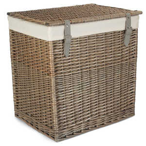 Antique Boutique-Style Laundry <b>Basket</b> with <b>Liner</b> Rustic Storage Bin for Clothes & Lingerie - Product Image 4