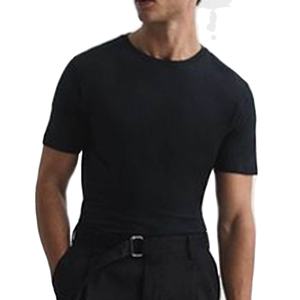 T-shirts solides pour hommes-T-shirts à col rond en pur coton Slim Fit pour hommes T-shirt uni personnalisé à manches courtes T-shirt à bas prix - Product Image 1