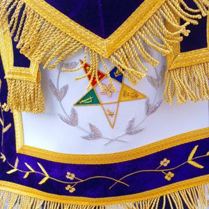 NOUVEAU REGALIA ASSOCIATE PATRON TABLIER BRODÉ À LA MAIN AVEC COL ET MANCHETTES-HSE - Product Image 4