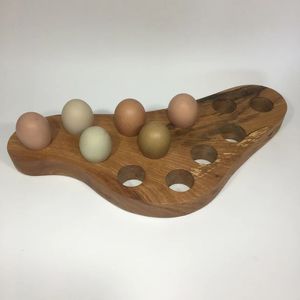 Handmade Oak Wooden Egg <b>Rack</b>-Eco-Friendly Multi-functional Customizable Size & Color Modern Finish for Traditional Kitchens - Product Image 1