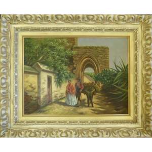 Pintura al óleo española de Ba. Alboano Listo para Colgar en la Pared para Decoración del Hogar 37 X 31 Abcp-267 - Product Image 1
