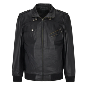 High Street hommes Bomber pilote veste 100% cuir de mouton véritable coupe ajustée fermeture éclair respirant couette doublure amovible avec capuche - Product Image 2