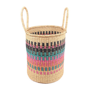 Sur tendance jonc de mer bolga panier tissage paille matériel organisateur fait main mer herbe marché paniers - Product Image 2