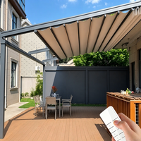 Pergola motorisée en aluminium avec toit rétractable en PVC, imperméable, pare-soleil pour jardin, terrasse, patio, balcon, cour, villa