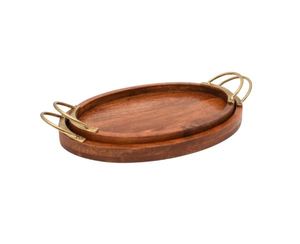 100% comida segura nuevo diseño estilo árabe madera Metal Chocolate postre bandeja para servir bandejas decorativas para Ramadán Diwali al por mayor - Product Image 5
