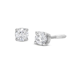 Pendientes de Diamante Solitario de Corte Brillante Redondo de Alta Calidad, 0.07 Ct, Diamante Cultivado en Laboratorio en Oro Sólido de 14K, para Uso Diario, Regalo - Product Image 1