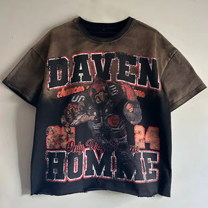 DTG เสื้อยืดโอเวอร์ไซส์สำหรับผู้ชายพิมพ์ลายแนวสตรีทเสื้อยืดขนาดใหญ่สำหรับผู้ชายเสื้อผ้าผู้ชายแบบไร้รอยต่อ - Product Image 1