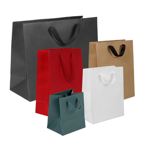Sacs de shopping en papier kraft avec poignées, logo personnalisé, marque privée, boutique de luxe, cadeau de remerciement - Product Image 1