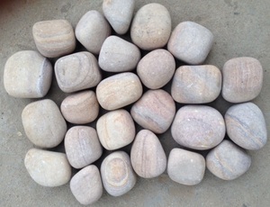 Arenisca de arcoíris natural, adoquines y guijarros decorativos redondos caídos para caminos de jardín y paisajismo - Product Image 2