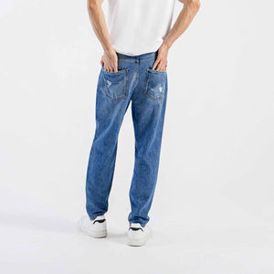 Pantalones Vaqueros de Mezclilla Ajustados Azules para Hombre, Corte Regular, los Más Vendidos, Pantalones Vaqueros Casuales de Mezclilla Recta para Hombre, Servicio OEM - Product Image 3