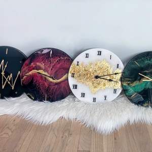 <b>Antique</b> Creation Unique Home Decor Gift Digital Wall <b>Clock</b> in Epoxy Resin Ocean-Themed for Living Room Kitchen Office - Product Image 2