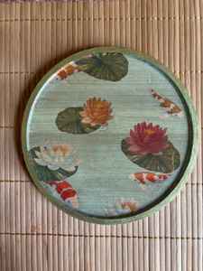 Plateau de service artisanal en bois Art Déco avec travail Meena, forme personnalisée pour la maison, la cuisine, la table à manger, utilitaire décoratif - Product Image 2