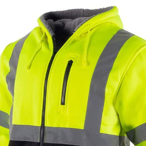 Unisex Hi-Vis Cotton Flame-Retardant Safety Hoodie <b>Work</b> <b>Construction</b> High Visibility Reflective Security Guard Winter <b>Jacket</b> - Product Image 5