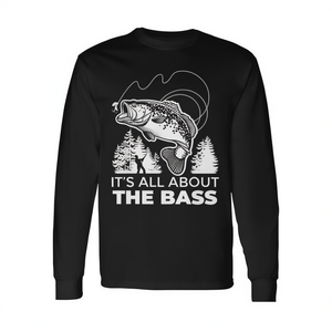 T-shirt a maniche lunghe promozionale con design "All About the Bass" - Product Image 2