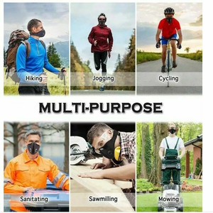 Masque demi-visage réutilisable avec filtre pour le cyclisme et les sports de plein air - Gris - Product Image 3
