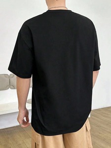 Nouveau design couleur unie 100% coton T-shirt sur mesure de haute qualité hommes vêtements d'été T-shirt - Product Image 4