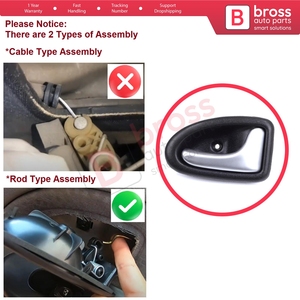 มือจับประตูด้านในขวา สีโครเมียม แบบก้าน สำหรับ Clio 2 Scenic Megane 1 Trafic Master 2 Mascott Logan 1 Movano Vivaro A I รุ่น BDP80 - Product Image 5