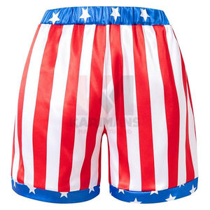 Disfraz de Boxeo con Bandera Estadounidense de Satén para Adultos, Conjunto de Bata y Pantalones Cortos con Temática de Estados Unidos, Disfraz de Halloween y Fiestas de Combate - Product Image 3