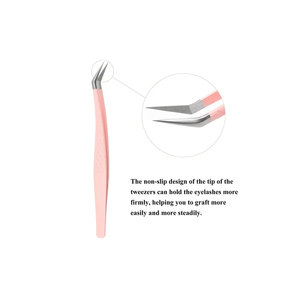 Pince à épiler d'extension de cils en acier inoxydable à pointe de fibre personnalisable avec acceptation de logo pour l'amélioration des cils - Product Image 3
