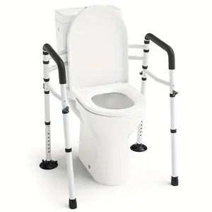 Barre d'appui de sécurité pour toilettes en acier inoxydable, murale, réglable, antidérapante et pliable, pour personnes âgées, aide à la stabilité en toilette - Product Image 2