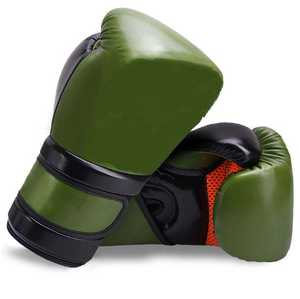 ถุงมือชกมวยหนังและโพลีเอสเตอร์ ดีไซน์ล่าสุด พิมพ์โลโก้ตามสั่ง สำหรับ MMA ระบายอากาศได้ดี บริการ OEM - Product Image 2