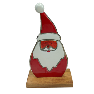 Contemporary Tabletop <b>Ornament</b> Christmas Metal Snowman Sculpture With <b>Wooden</b> Base Modern Aesthetic Room Decor <b>Ornaments</b> - Product Image 5