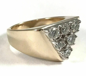 14K chapado en oro amarillo clásico elegante 2 piezas corte redondo blanco moissanite anillo de bodas para hombre elegante estilo clásico - Product Image 4