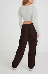<b>Womens</b> Cargo Sweatpants Casual High Waisted Joggers <b>Pants</b> <b>Fleece</b> Wide Leg Sweat <b>Pants</b> Baggy Trousers <b>Pants</b> with Pocket - Product Image 4