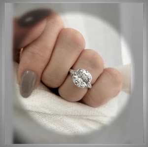 Art Deco <b>Old</b> Mine Cut Original Moissanite Diamond Engagement Ring For Women 925 Silver Fine Wedding Engagement Ring For Wife - Product Image 1