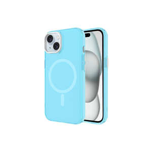 Coque de téléphone portable transparente givrée Netzy C-Pro, coque rigide pour iPhone 15 Plus, compatible Magsafe - Style bleu - Product Image 1
