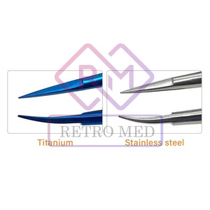 Tijeras de Microcirugía Oftálmica de Titanio, Autoclavables, de Acero Inoxidable, para Párpados Dobles, Reutilizables, Clase I, Certificación MOL, CE - Product Image 4