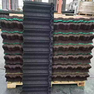 Tuiles de <span class=keywords><strong>toiture</strong></span> à bords biseautés certifiées CE, tôles de <span class=keywords><strong>toiture</strong></span> en métal revêtues de pierre classiques, bardeaux en acier <span class=keywords><strong>zinc</strong></span>-aluminium pour maison européenne - Product Image 3