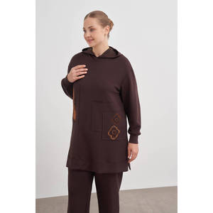 Sweat-shirt à capuche en tricot respirant et surdimensionné - Product Image 2