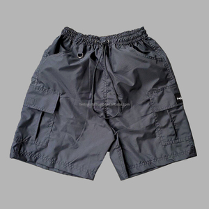 Pantalones Cortos Cargo Clásicos para Hombre, Estilo Casual, Juveniles, Ajustados, Estilo Urbano, Hasta la Rodilla, Cintura Elástica, 100% Algodón Tejido, Deportivos - Product Image 2