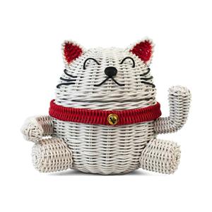 Cesta con forma de animal adorable para decoración de baby shower para niña, cestas de almacenamiento de ratán sostenible - Product Image 1