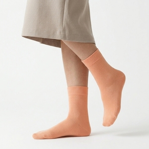 Calcetines de Compresión de Punto Sólido Color Durazno para Mujer, Cómodos y Ecológicos de Bambú para Uso Diario - Product Image 4