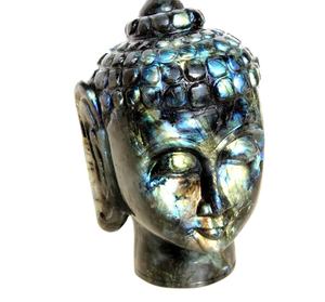 Statue de Bouddha en pierre, décoration religieuse pour la maison, sculpture artisanale en labradorite, statue personnalisée, fabrication indienne, statues en pierre naturelle, Rudra - Product Image 6