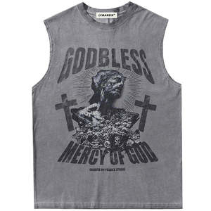 Camisetas para hombre Ropa de calle con estampado personalizado Peso pesado 300Gsm 100% Algodón de gran tamaño Boxy Fit Camisetas Dtg Print Graphic Acid Wash - Product Image 3